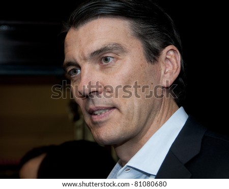 WASHINGTON, DC - JULY 15:  Tim Armstrong, CEO and chairman of AOL, Inc. prepares to speak at a National Press Club luncheon, July 15, 2011 in Washington, DC