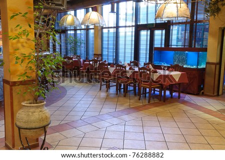 Italian restaurant with a traditional interior
