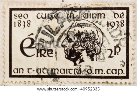 IRELAND - CIRCA 1938: A stamp printed in the Republic of Ireland showing Father Mathew, circa 1938.