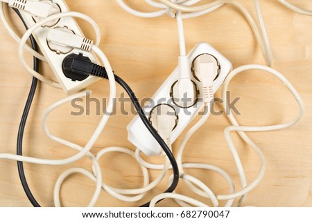 Similar – Image, Stock Photo cord Chaos Muddled Cable