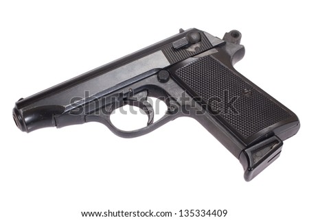 walter pp handgun isolated on white