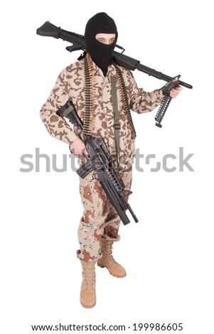 terrorist with machine gun