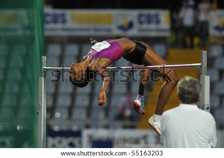 TURIN, ITALY - JUNE 12: Howard Lowe Chaunte of USA performs high jump during the 2010 Memorial Primo Nebiolo track and field athletics international meeting, on June 12, 2010 in Turin, Italy.