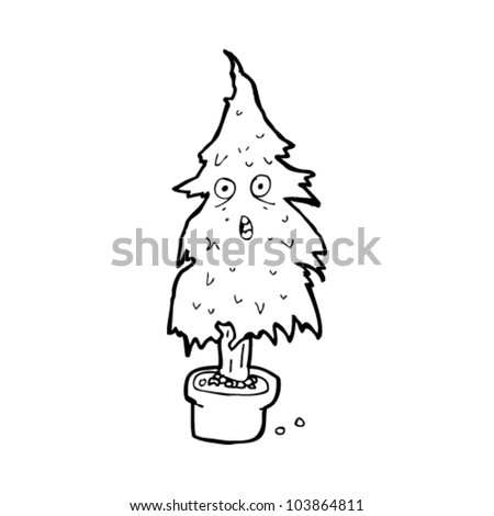 Cartoon Dying Christmas Tree Stock Vector Illustration 103864811 ...