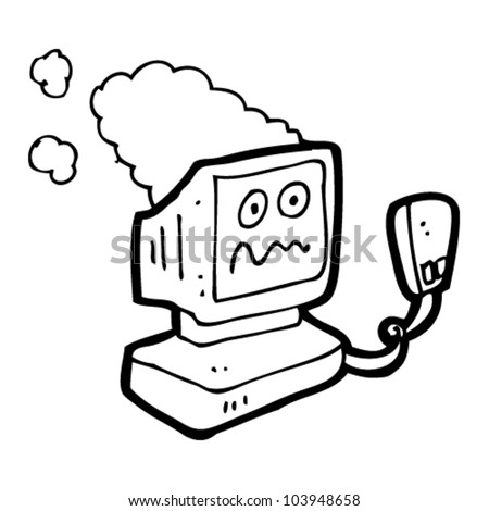 Cartoon Overheating Computer Stock Vector Illustration 103948658 ...