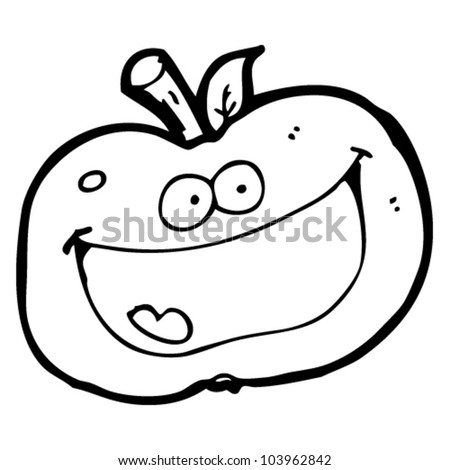 Cartoon Happy Apple Stock Vector Illustration 103962842 : Shutterstock