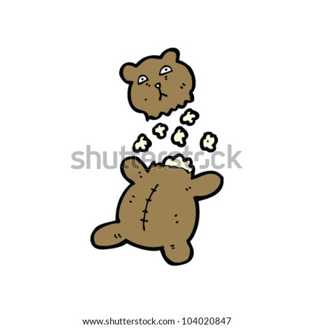 Torn Teddy Bear Toy Cartoon Stock Vector Illustration 104020847 ...