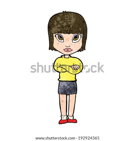 Cartoon Woman With Crossed Arms Stock Photo 192924365 : Shutterstock