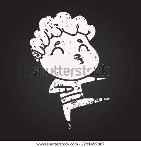 blackboard chalk cartoon man pouting