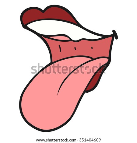 Freehand Drawn Cartoon Mouth Sticking Out Tongue Stock Vector ...