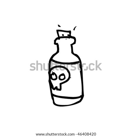 Child'S Drawing Of A Poison Bottle Stock Vector Illustration 46408420 ...