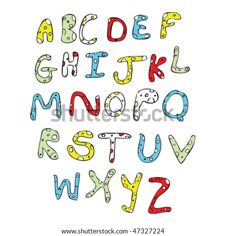 Child'S Drawing Of The Alphabet Stock Vector Illustration 47327224 ...