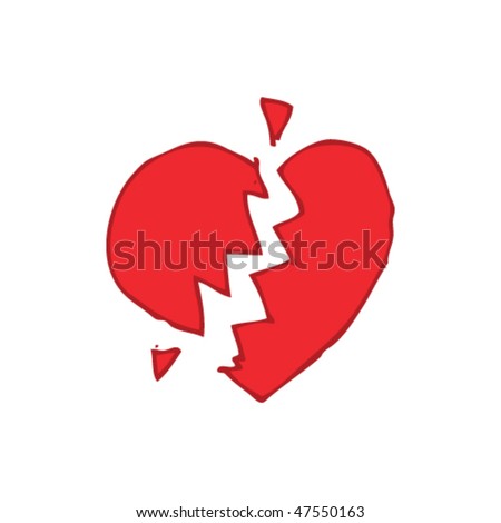 Drawing Of A Broken Heart Stock Vector Illustration 47550163 : Shutterstock