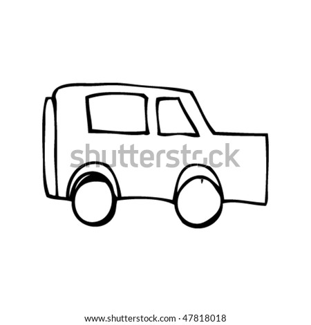 Drawing Of A Car Stock Vector Illustration 47818018 : Shutterstock