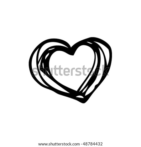 Drawing Of A Heart Stock Vector Illustration 48784432 : Shutterstock