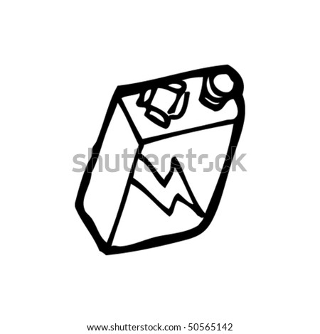 Quirky Drawing Of A Square Battery Stock Vector Illustration 50565142 ...