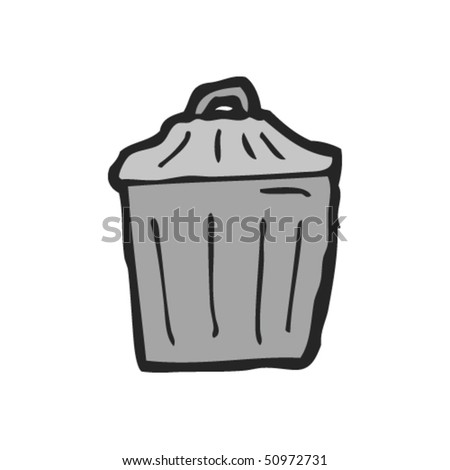 Quirky Drawing Of A Garbage Can Stock Vector Illustration 50972731 ...