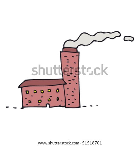 Quirky Drawing Of A Factory Stock Vector Illustration 51518701 ...