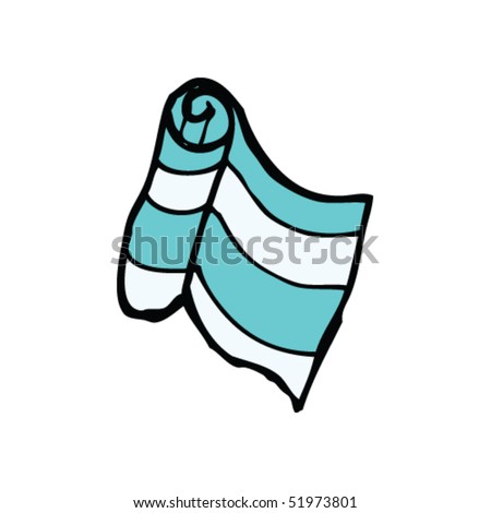 Quirky Drawing Of A Rolled Beach Towel Stock Vector Illustration ...