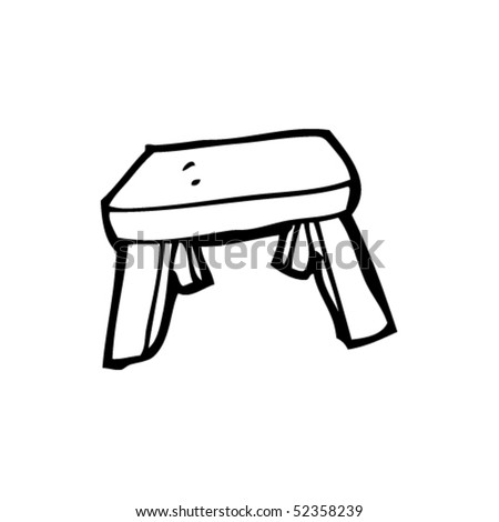 Quirky Drawing Of A Stool Stock Vector Illustration 52358239 : Shutterstock