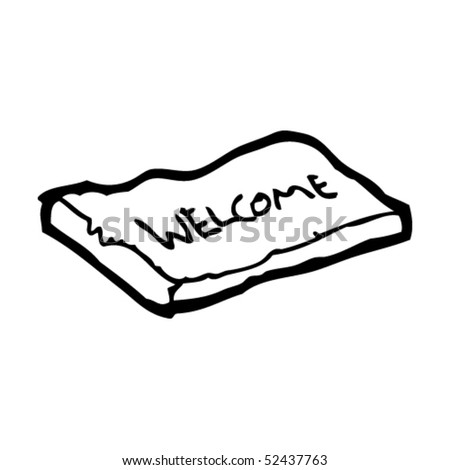 Quirky Drawing Of A Welcome Mat Stock Vector Illustration 52437763 ...