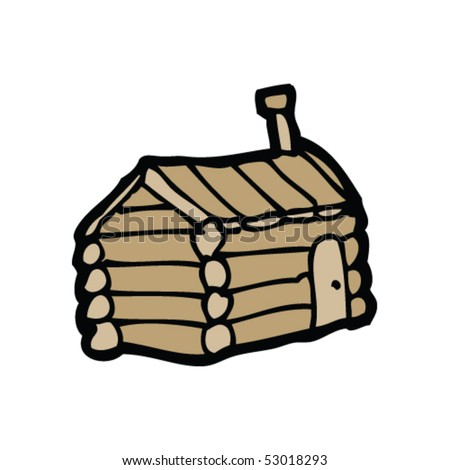 Log Cabin Drawing Stock Vector Illustration 53018293 : Shutterstock