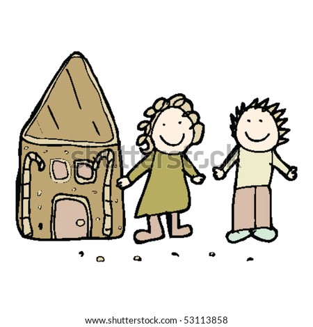 Hansel And Gretel Drawing Stock Vector Illustration 53113858 : Shutterstock