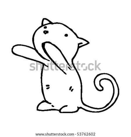 Reaching Cat Cartoon Stock Vector Illustration 53762602 : Shutterstock