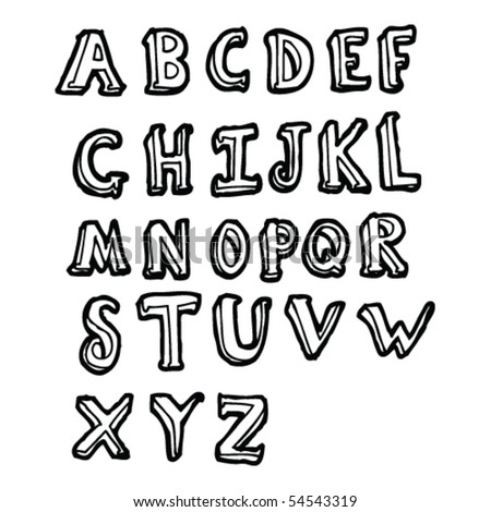 Alphabet Drawing Stock Vector Illustration 54543319 : Shutterstock