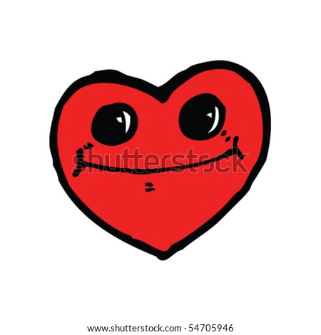 Happy Heart Cartoon Stock Vector Illustration 54705946 : Shutterstock