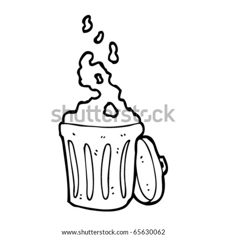 Smelly Trash Can Cartoon Stock Vector Illustration 65630062 : Shutterstock