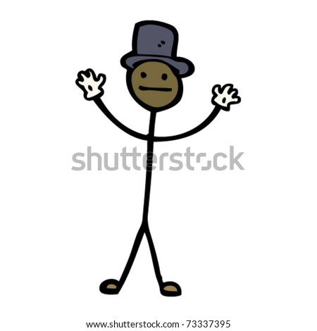 Stick Man In Top Hat Cartoon Stock Vector Illustration 73337395 ...