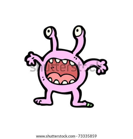 Pink Alien Cartoon Stock Vector Illustration 73335859 : Shutterstock