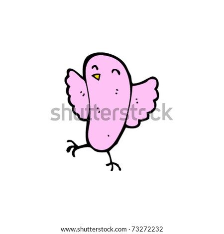 Cute Pink Bird Cartoon Stock Vector Illustration 73272232 : Shutterstock