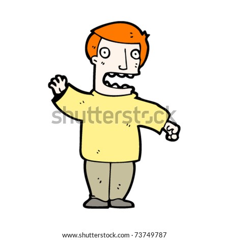 Ginger Man Waving Cartoon Stock Vector Illustration 73749787 : Shutterstock