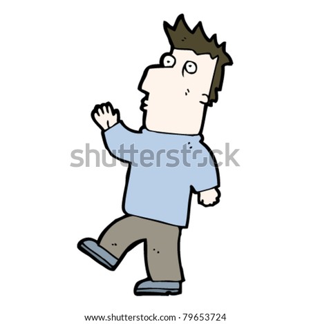 Surprised Man Walking Cartoon Stock Vector Illustration 79653724 ...