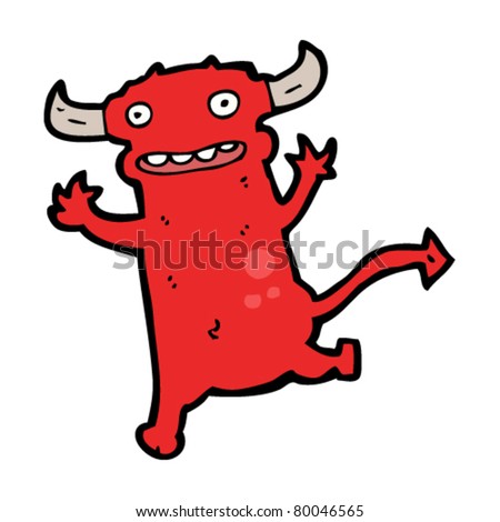 Happy Little Devil Cartoon Running Stock Vector Illustration 80046565 ...