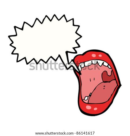 Cartoon Sexy Lips Shouting Stock Vector Illustration 86141617 ...