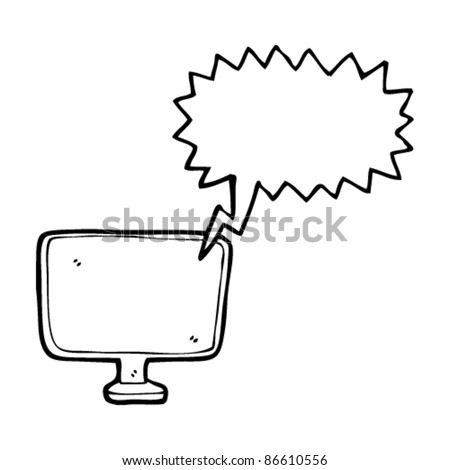 Cartoon Flat Screen Tv Stock Vector Illustration 86610556 : Shutterstock