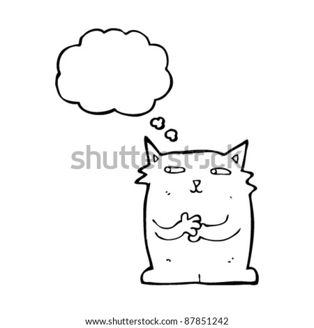 Cartoon Cat Rubbing Paws Together Scheming Stock Vector Illustration ...