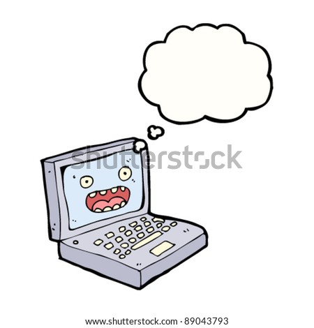 Cartoon Laptop Computer Stock Vector Illustration 89043793 : Shutterstock