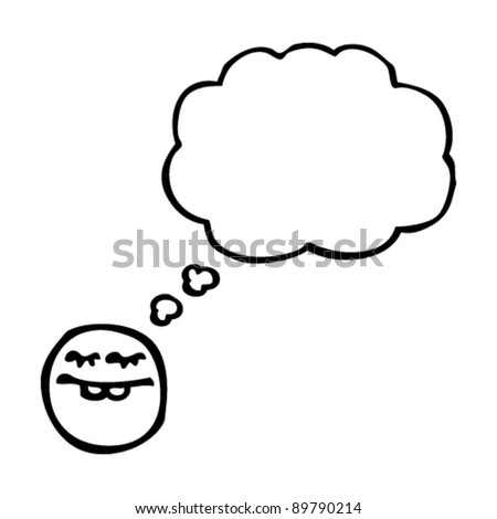 Thinking Emoticon Face Cartoon Stock Vector Illustration 89790214 ...