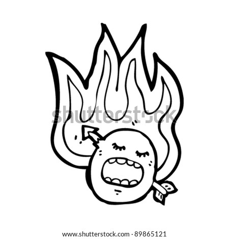 Burning Cartoon Emotion Face Shot With Arrow Stock Vector Illustration ...