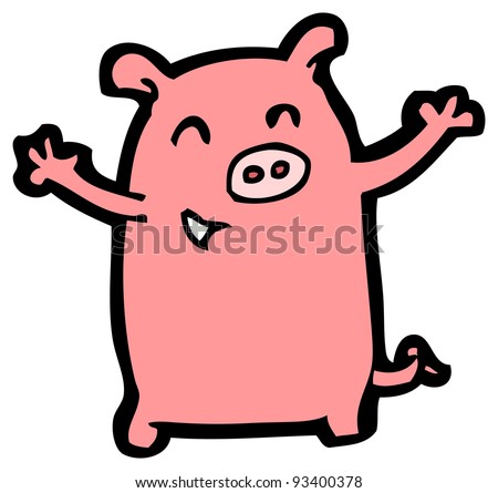 Cartoon Happy Pig (Raster Version) Stock Photo 93400378 : Shutterstock