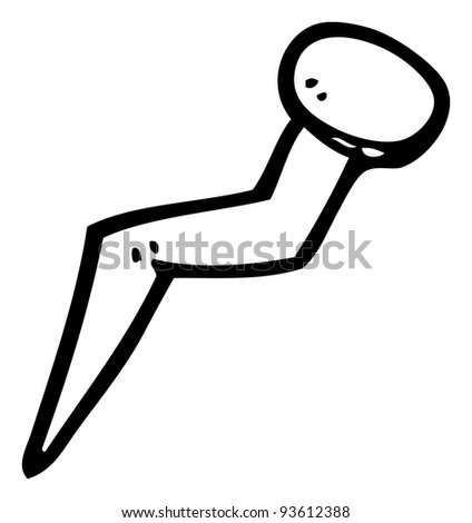 Bent Nail Cartoon (Raster Version) Stock Photo 93612388 : Shutterstock