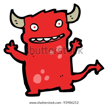 Mischievous Little Devil Cartoon (Raster Version) Stock Photo 93986212 ...