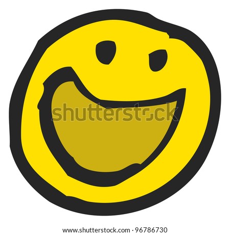 Crazy Cartoon Smiley Face Stock Photo 96786730 : Shutterstock