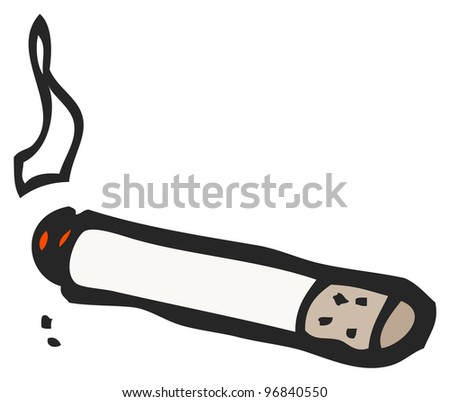Cartoon Smoking Cigarette Stock Photo 96840550 : Shutterstock