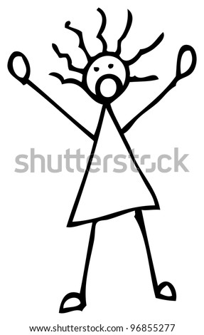 Terrified Cartoon Stick Person Stock Photo 96855277 : Shutterstock