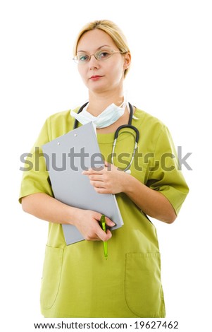 female doctor in glasses with schedule list